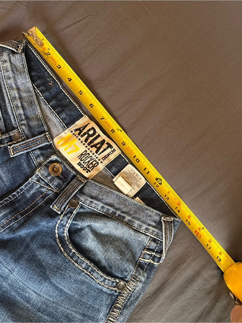 Ariat M7 Rocker Slim Fit Boot Cut Jeans - Medium Wash Men's - Picture 9 of 12